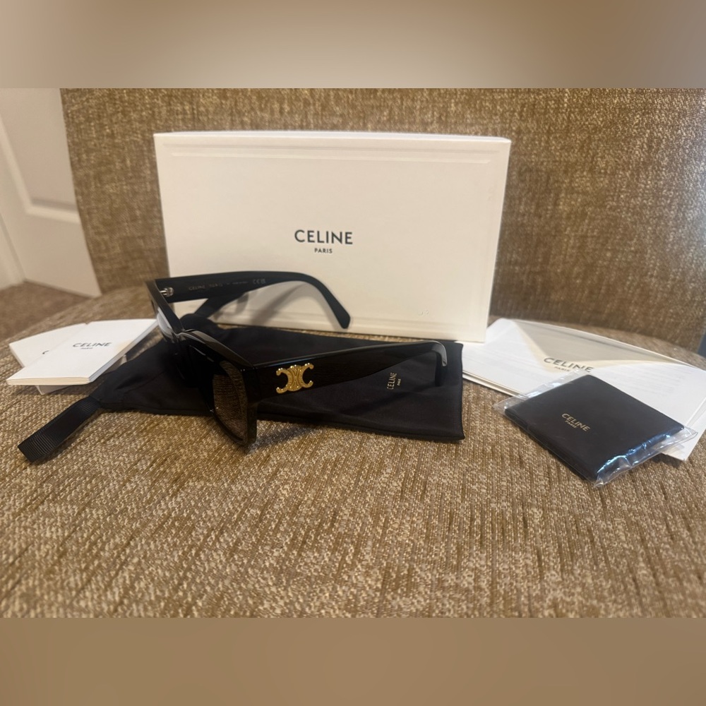 ❤️ Authentic Celine Triomphe Black Acetate Sunglasses shades ❤️ - Picture 2 of 13